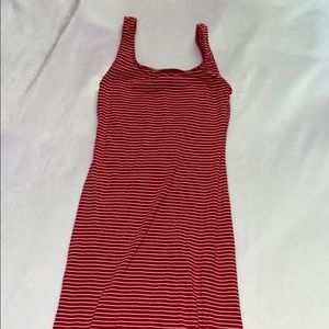 Red striped sun dress